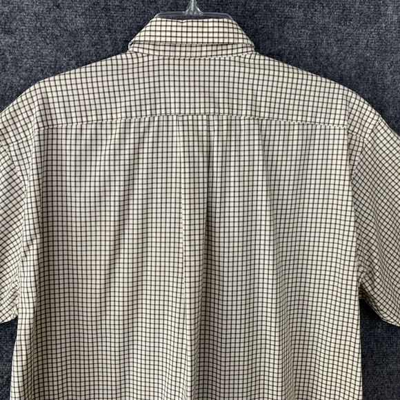 LL Bean Button Down Short Sleeve Shirt Men L Tall Windowpane Ck Wrinkle Resist. - Picture 9 of 12